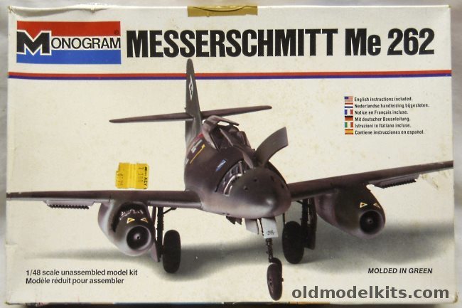 Monogram 1/48 Messerschmitt Me-262 White Box Issue, 5410 plastic model kit